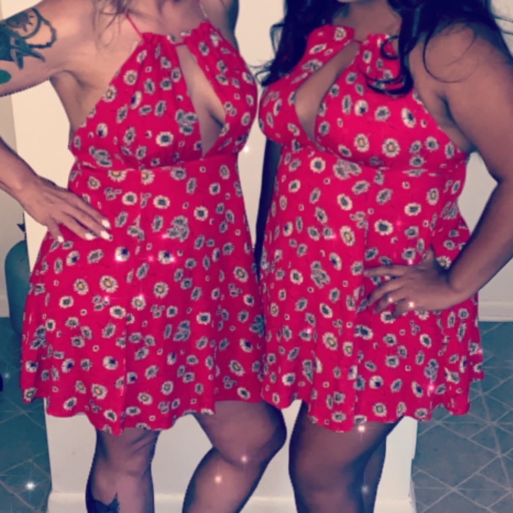 Backless sunflower dress